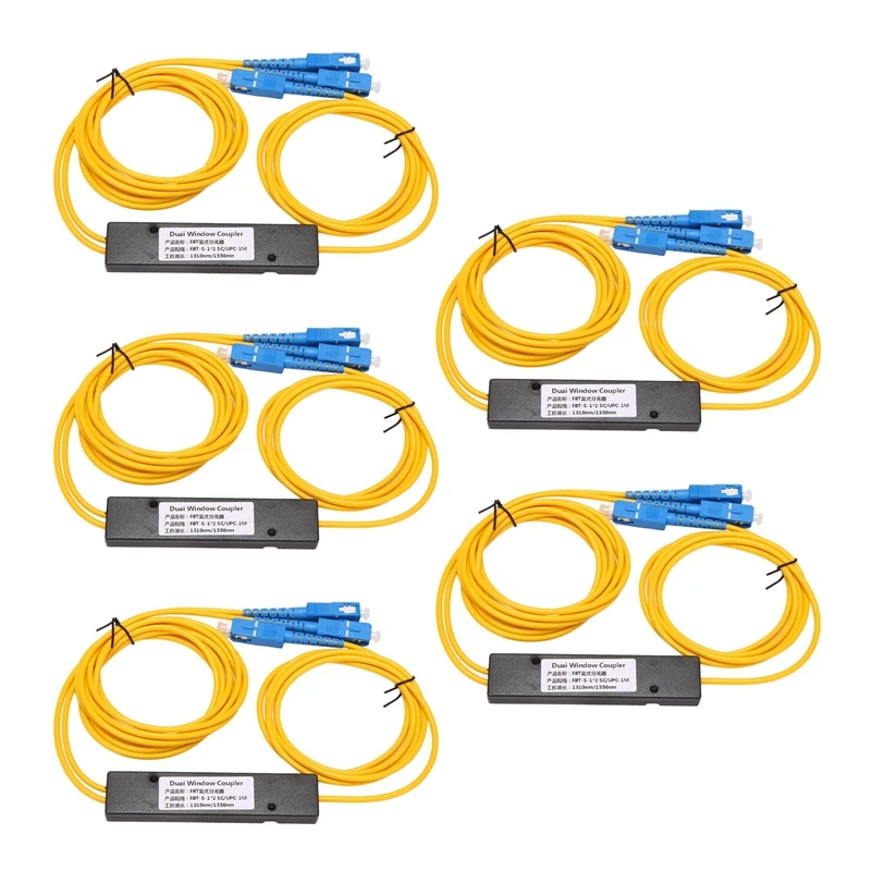 

5X Ftth SC UPC 1X2 Plc Singlemode Fiber Optical Splitter Fbt Optical Coupler