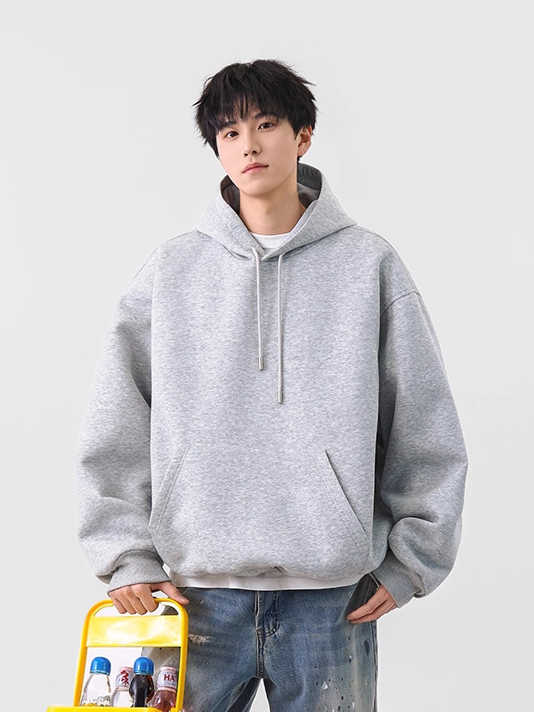 

Мужская толстовка-худи из плотного материала, не дающаяся к усадке, осенняя, модная, высококачественная, свободного кроя, повседневная, удобная, из хлопка и полиэстера.