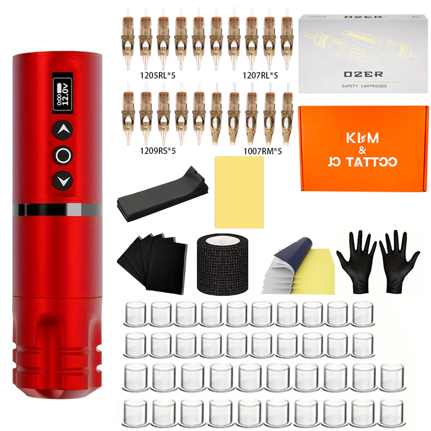 Ensemble de stylos de tatouage sans fil, kit de machine à tatouer, maquillage permanent, adapté aux débutants, fournitures de tatouage