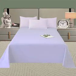 Spring Summer Autumn 1Pc 100% Polyester Flat Sheet Solid Color High Quality Bed Sheet Large Size 250X270cm Customizable