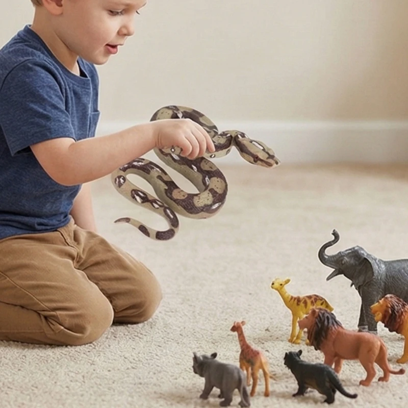 

Реалистичная большая игрушка-змея для образовательных развлечений и безопасной игры Детальная рептилия из ПВХ, материал 15UB