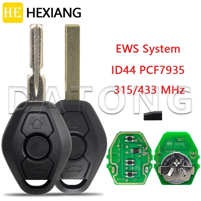 

HE Xiang Remote Control Car Key For BMW E38 E39 E46 X3 X5 Z3 Z4 1/3/5/7 Series EWS System 315/434Mhz ID44 PCF7935 Chip Smart