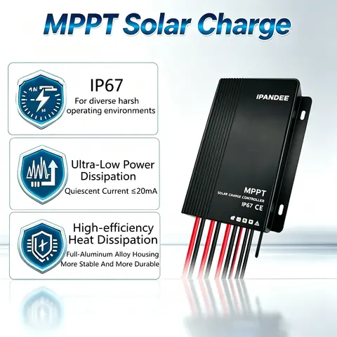 IPANDEE MPPT 30A Max PV Input 60VDC Solar Charge Controller 12V 24V Auto Dual-Load Output Charge Controller For Lead Acid/Lithium Battery