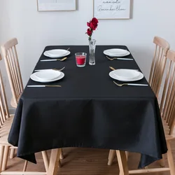 Party Black Waterproof Tablecloth Wedding Banquet Hotel Clothing Direct Sales Oversized Podium Home Decoration Table Cloth