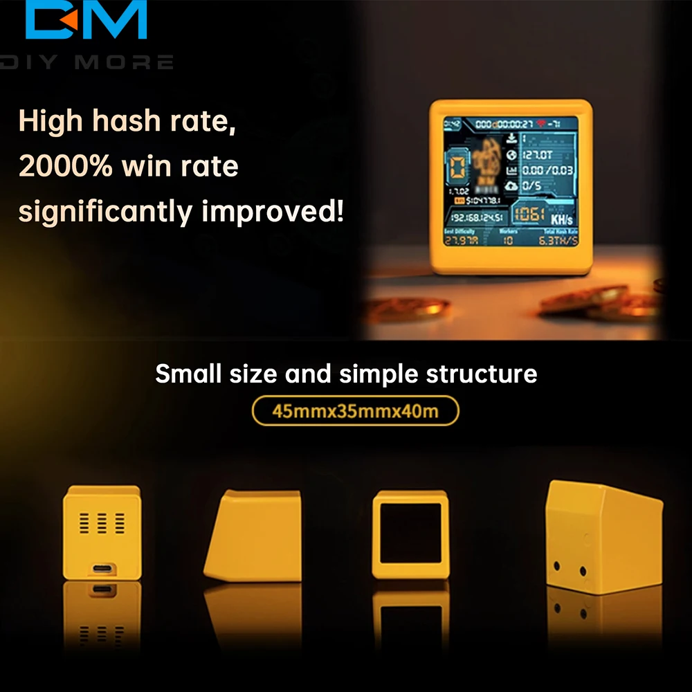 ESP32 1.54 بوصة لوحة تطوير العرض ESP32-DROOM لوحة تطوير ساعة سطح المكتب لحساب معدل التجزئة 1060 كيلو هرتز/ثانية نوع C #2