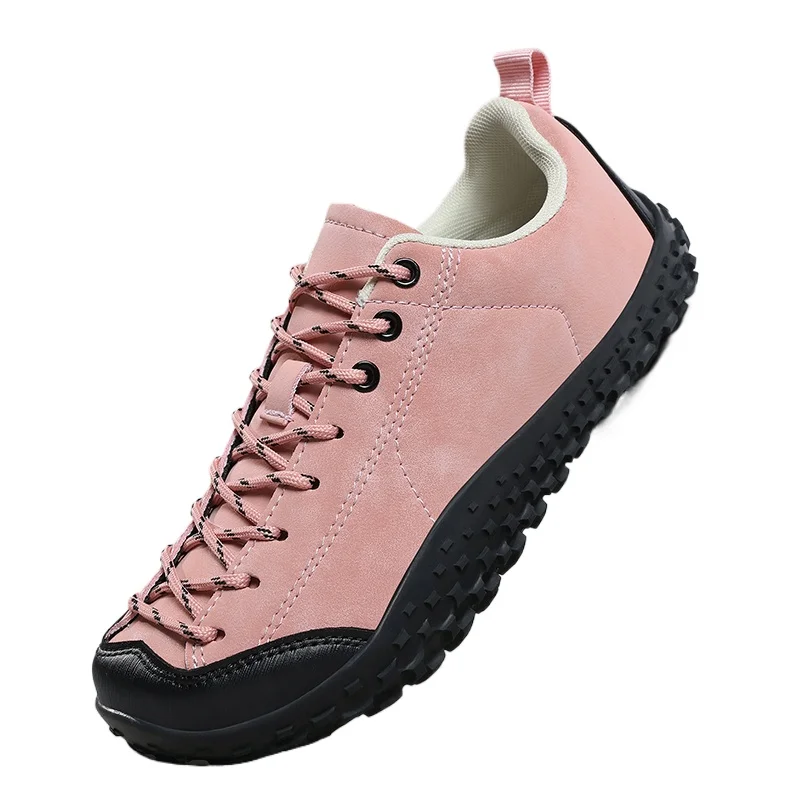 รองเท้าเดินป่าแบบผูกเชือกป้องกันการลื่นไถลสำหรับผู้ชาย รองเท้าสำหรับการฝึกอบรมการตั้งแคมป์ รองเท้าเดินป่าแบบกันลื่นและทนต่อการสึกหรอ