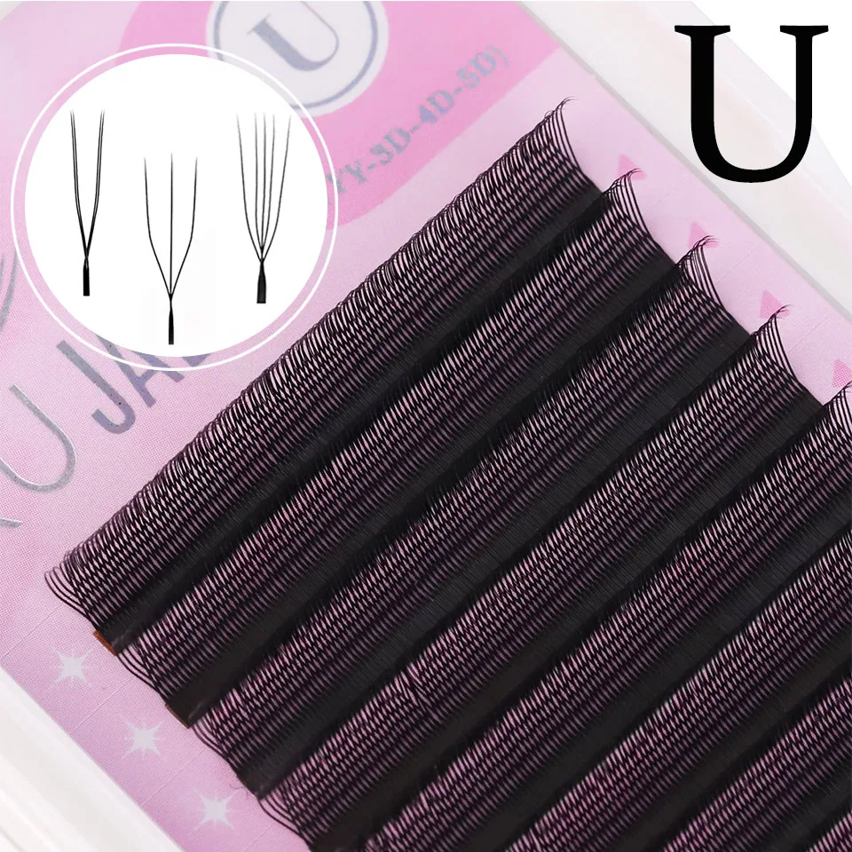 

U-shaped YY 3D 4D 5D Eyelash Extension Easy to Apply Premade Volume Fan U Shape W Bloom Lashes Soft Light Faux Mink Cilios U YY