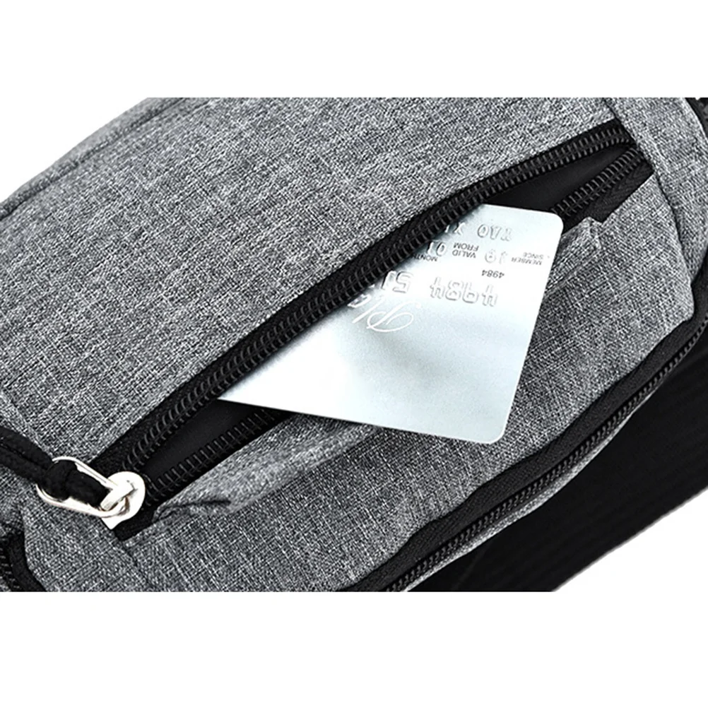 Adjustable Grey Sports Waist Bag Durable Oxford Cloth Running Belt Large Capacity Men Fanny Pack Outdoor Sports Accessories