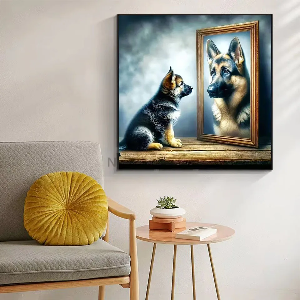 5D DIY Diamond Painting art Husky Dog Flowers Complete Kit Mosaic Cross Stitch Animal Full Drill Embroidery Fantasy Wall Decor
