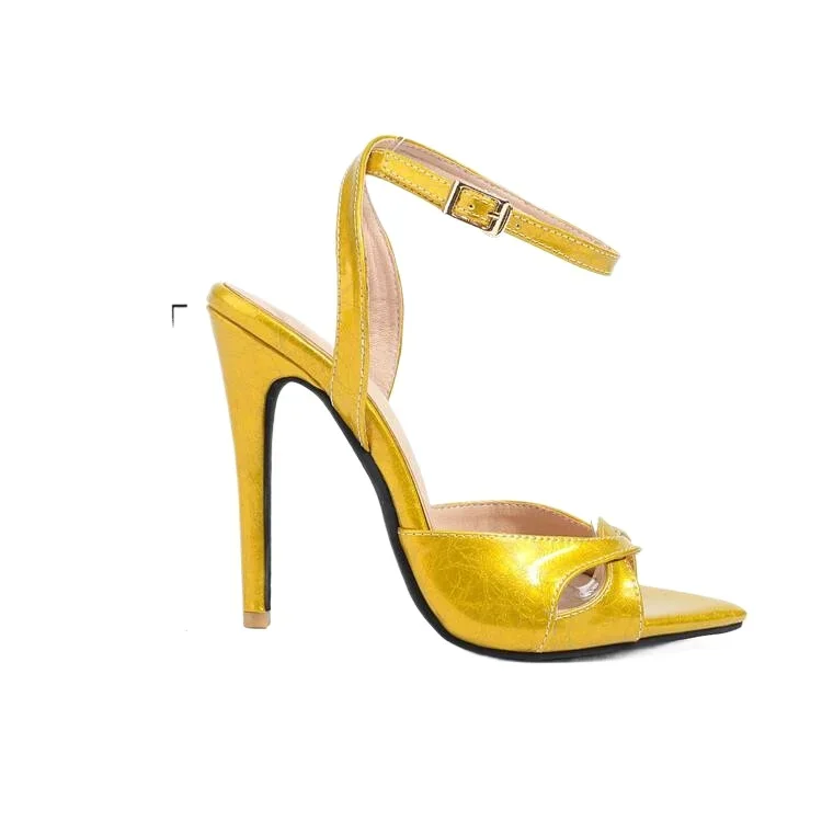 

Острый заостренный носок С Вырезанным верхом дизайн для простых банкетов большой размер тонкий каблук Сандалии