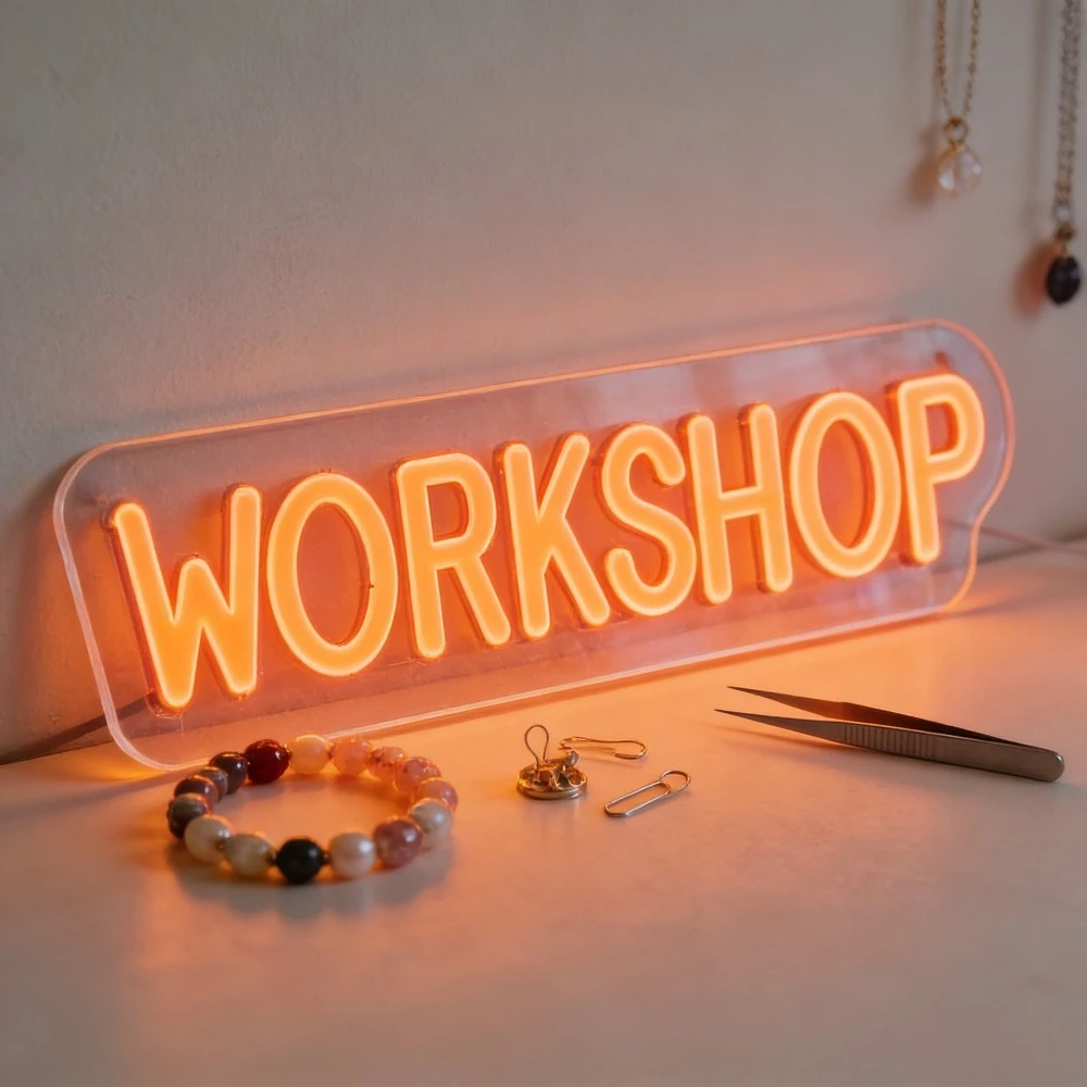 

WORKSHOP Neon Sign LED Neon Light for Creative Room Art Studio Decor Custom Workshop Sign Unique Gift for Artists and Makers