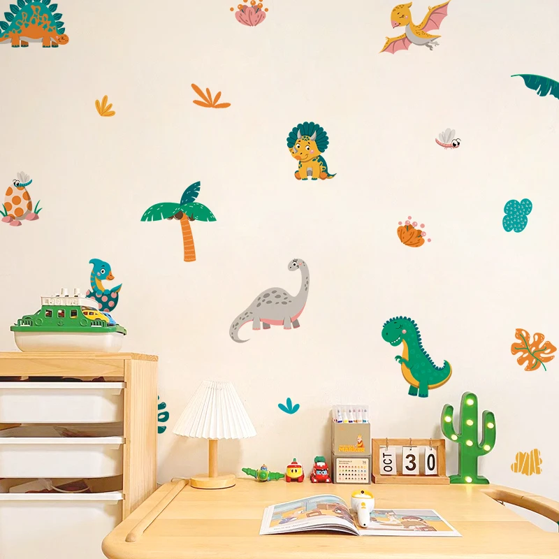 Dinosaur Baby Wall Sticker Trendy Boho Style Bohemian Wall Decals for Living Room Bedroom Nursery Room Kids Room Home Decor