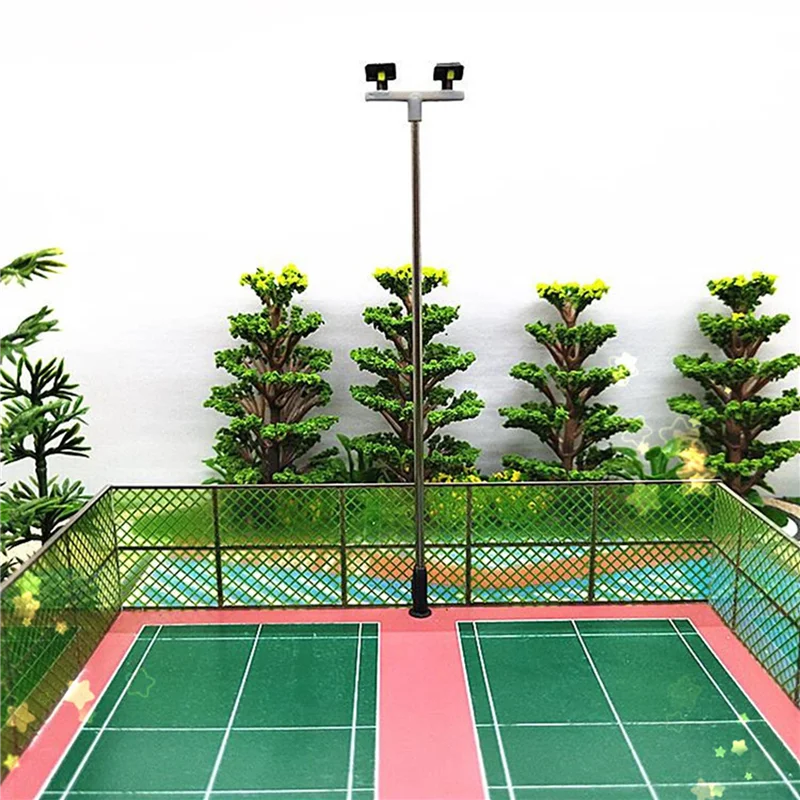 ไฟถนน A71Z 50 ชิ้น 2 หลอด LED ขนาด 1:100 สำหรับตกแต่งฉากจำลอง ไฟถนนขนาดเล็กสำหรับโต๊ะทราย รุ่น 2