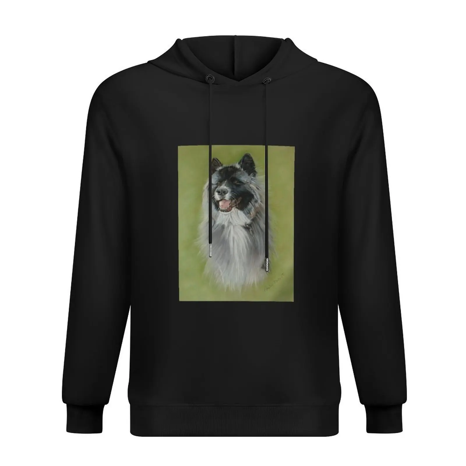 

Long coat black face silver gray akita Hoodie men wear blouse men's sweat-shirt set korean clothes hoodie men