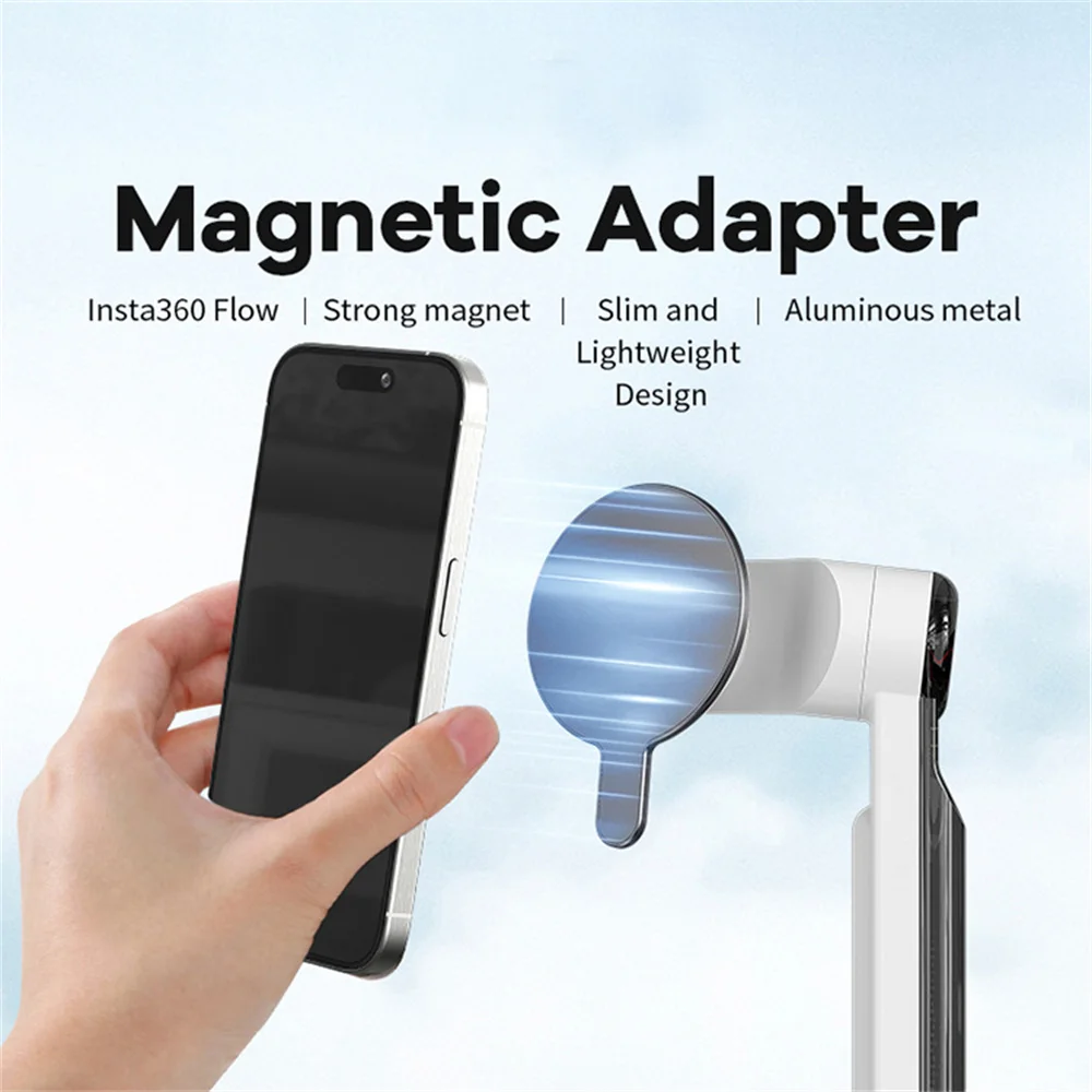 

PTZ Magnetic Adapter for Insta360 Flow Sports Camera Accessories Mobile Phone Clamp Adapter Base Magnetizing Ring
