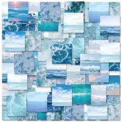 Etori Life 46pcs Creative Sea View Nordic Style Exquisite Patterns Student DIY Laptops,Diaries,Scrapbooks Decoration Stickers