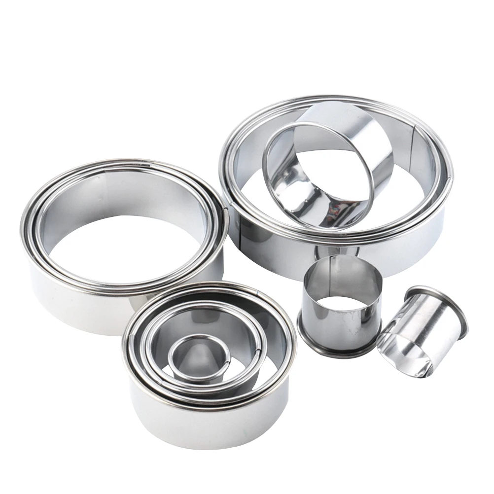 

14pcs Stainless Steel Cookie Cutters Round Shape Baking Mold Different Sizes DIY Cake Pastry Tools Christmas Party Accessories