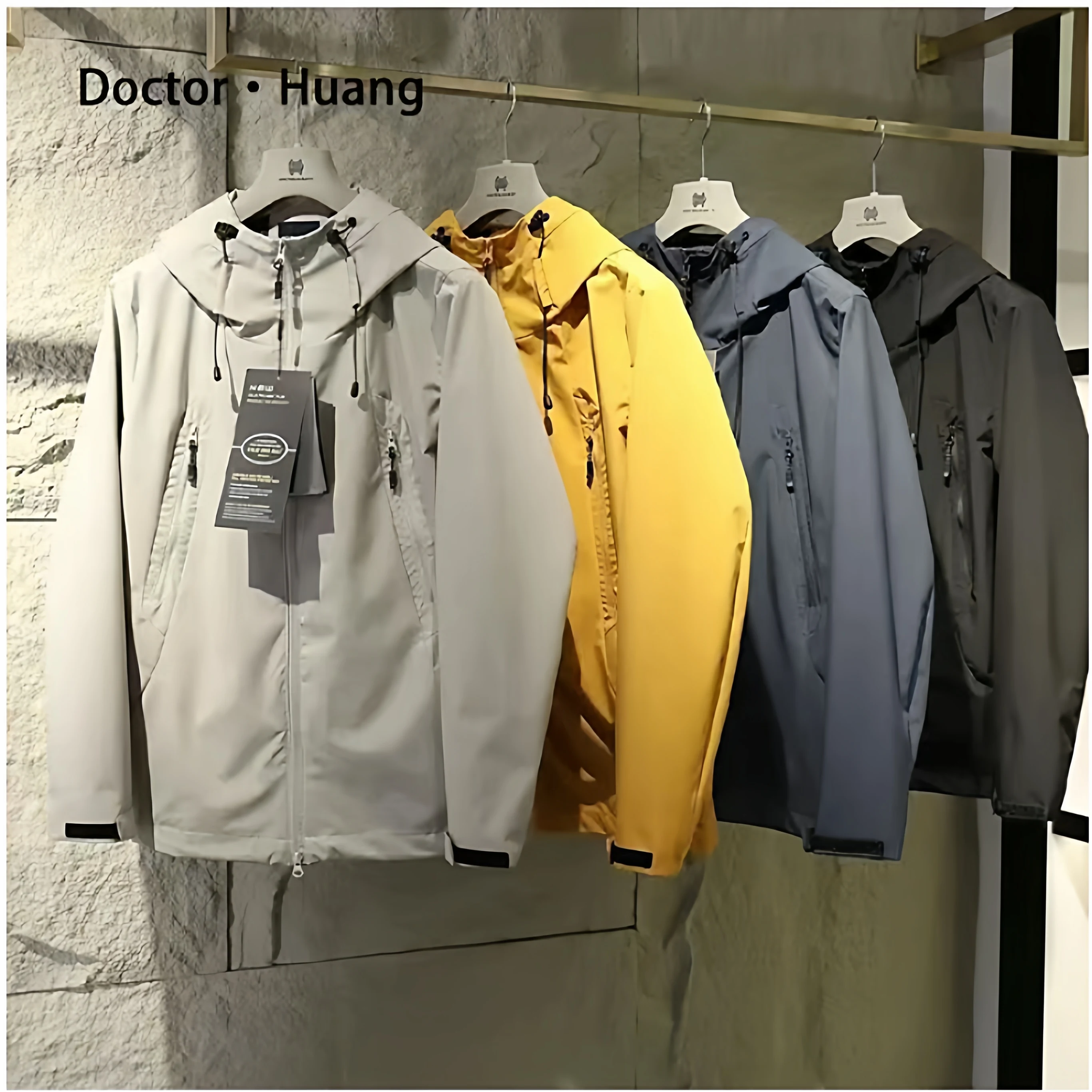 

Adjustable Windproof Waterproof Outdoor Jaet Double Door Zipper Casual Sle Polyester Fiber Long Sve Men's Women's Jaet