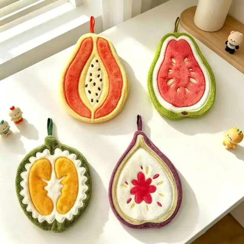 1/2Pcs  Absorbent Hand Towels Kitchen Hanging Towels for Hands Kitchen Accessories Bathroom Washing Hand Towels