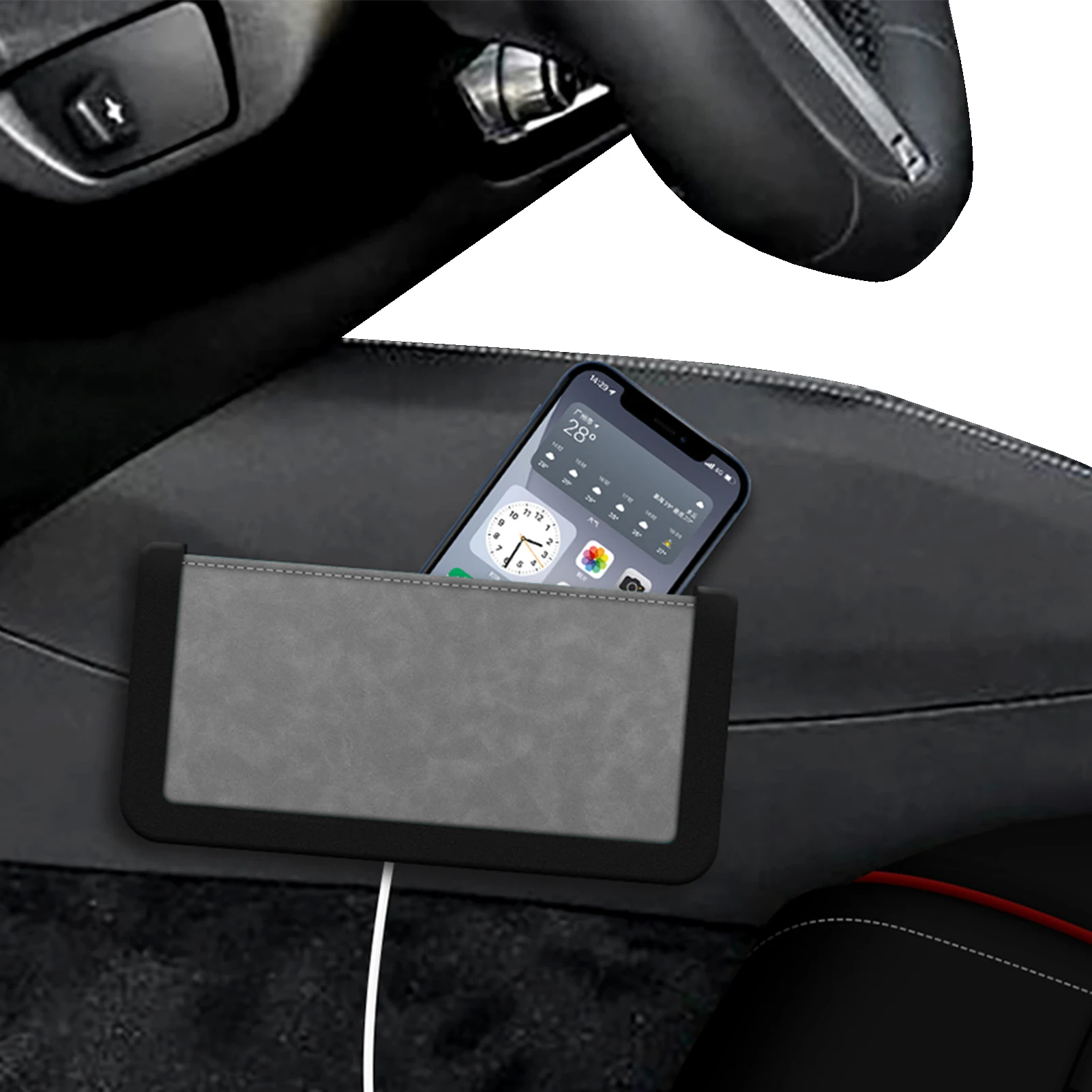 Car Side Pockets Non-Slip Car Storage Pocket Pouch Cell Phone Holder Car Side Gap Filler Interior Accessories Organizer For Car