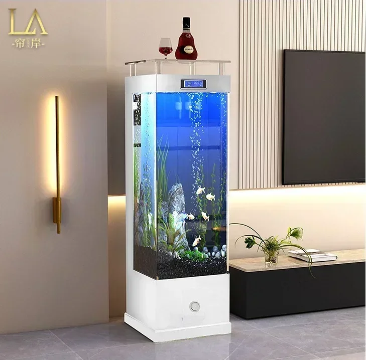 TV Cabinet Fish Tank Medium Living Room New Company Long Square Super White Glass Fish Tank