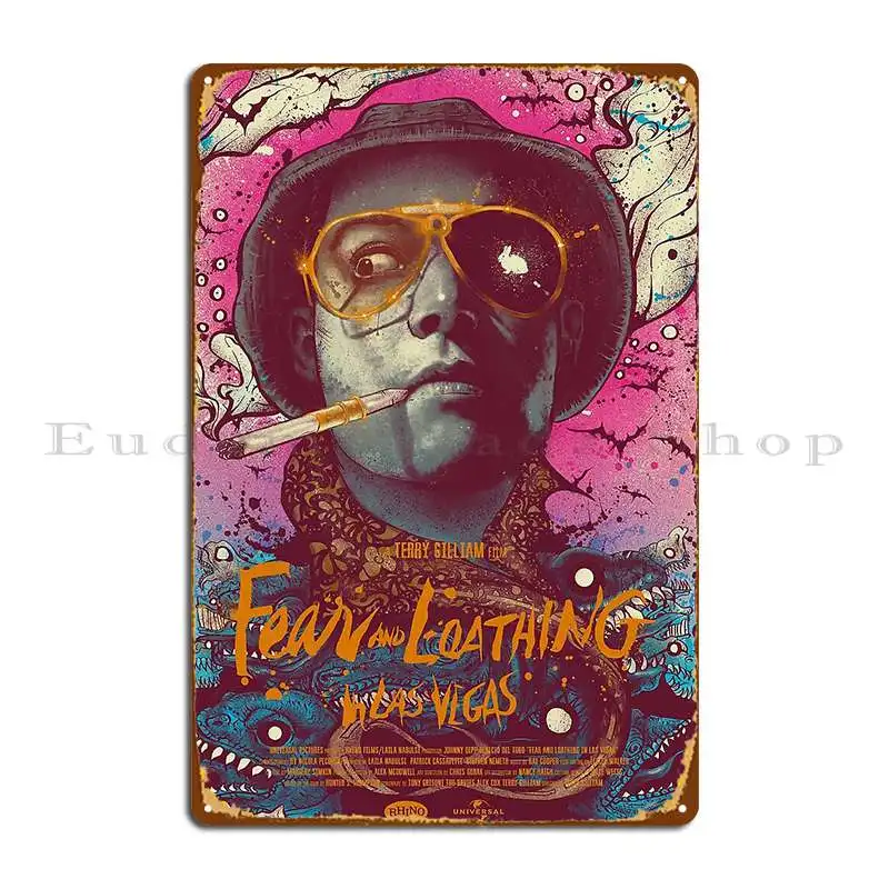 Abstract Fear And Loathing Metal Signs Club Bar Character Party Wall Mural Living Room Tin Sign Poster