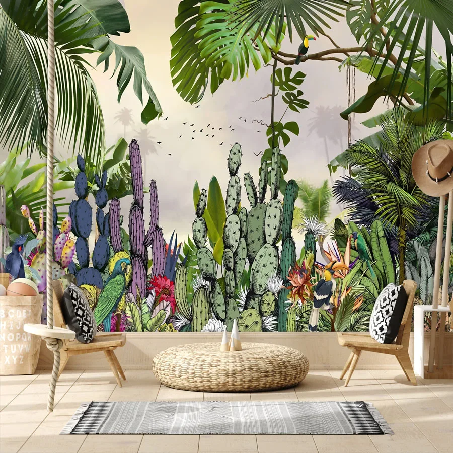 

Removable Peel and Stick Optional Wallpapers for Bedroom Walls Contact Wall Papers Home Decor Jungle Forest Animal Panel Mural