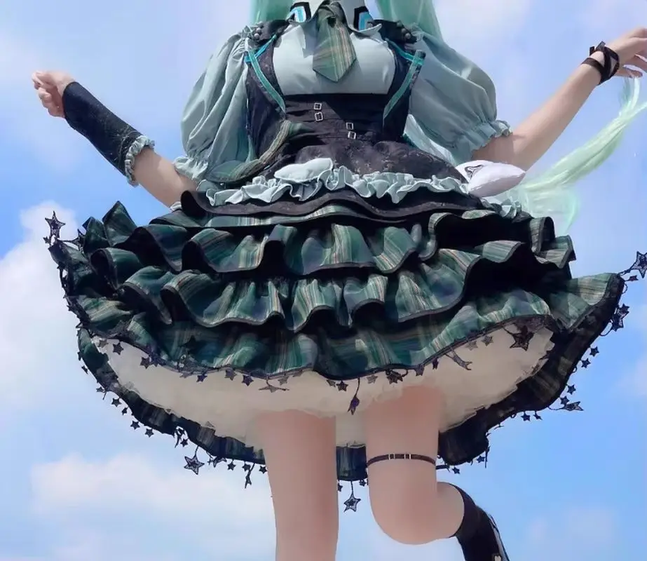 

For Kawaii Virtual Singer Miku Cosplay Dress Impression Skirt For Women Lolita Authentic Y2k Fashion Clothing Perfect Girl Gift