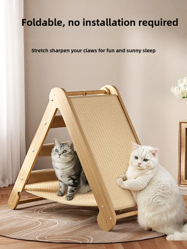 Cat Scratch Board Tree Tower Accessories Furniture Cat Toys Sisal Hemp Cat Climbing Frame Cattery No Installation Required