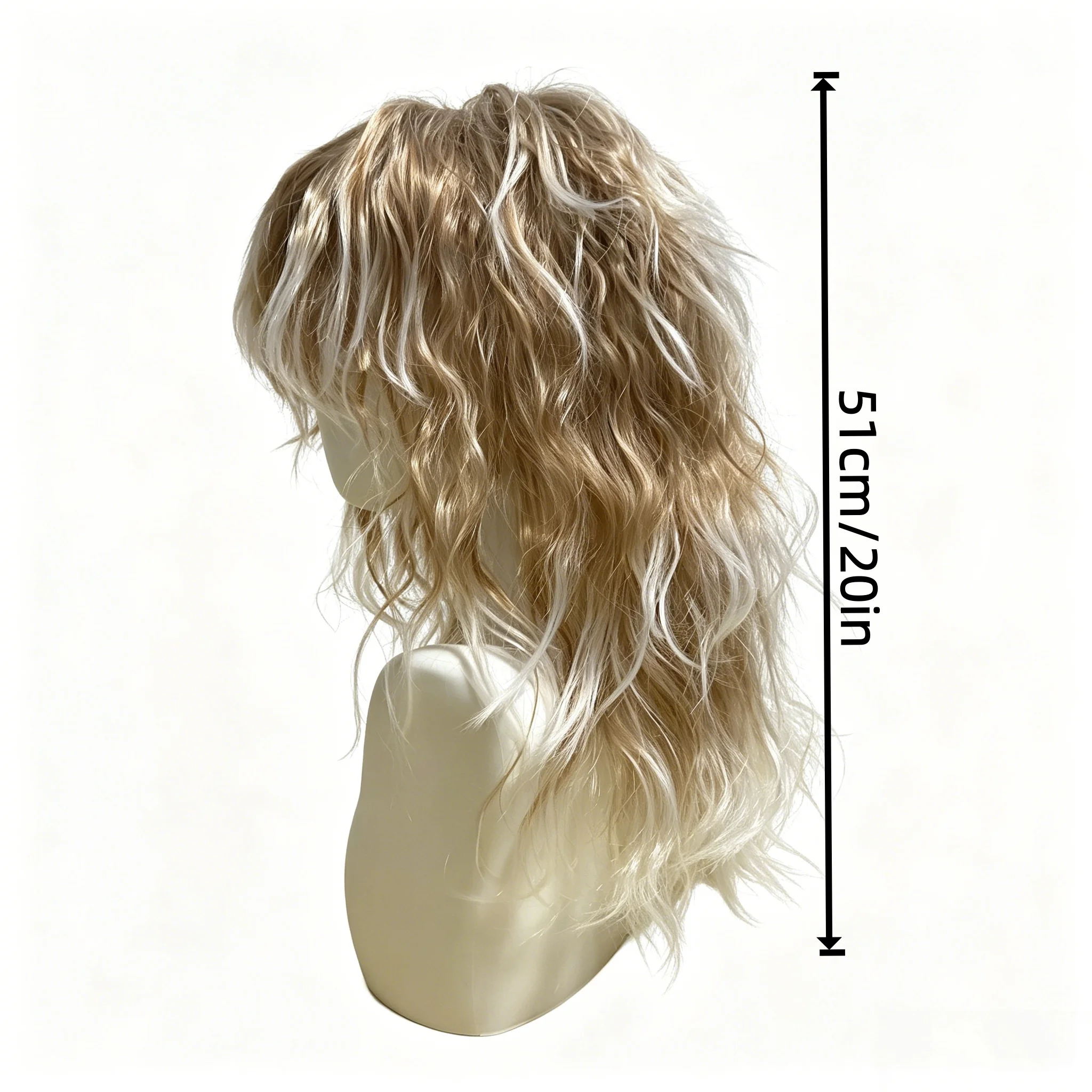 Rock style dyed fashionable synthetic wig, suitable for both men and women, heat-resistant fiber, suitable for birthday parties,