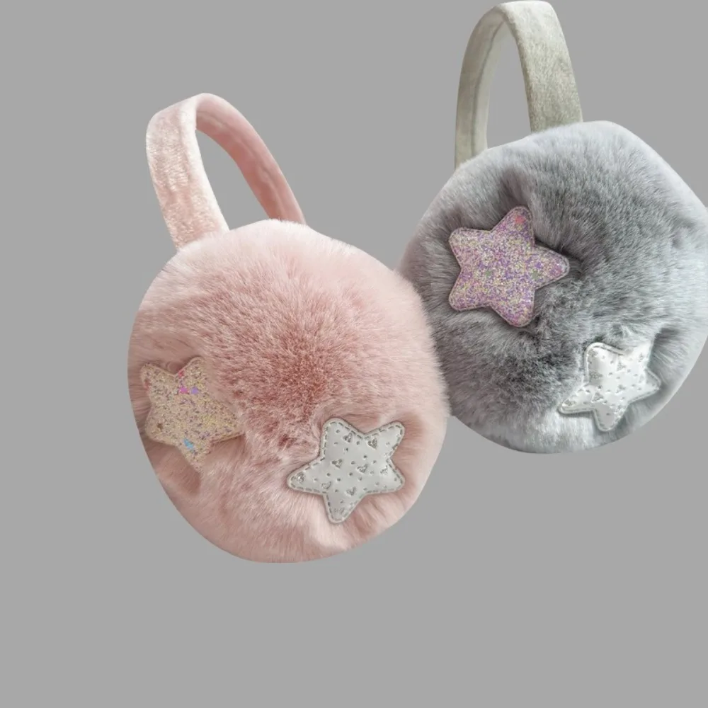 Fashion Cute Star Warm Earmuff Ear Protection Cold Protection Ear Warmer Windproof Soft Plush Fluffy Ear Cover Ladies