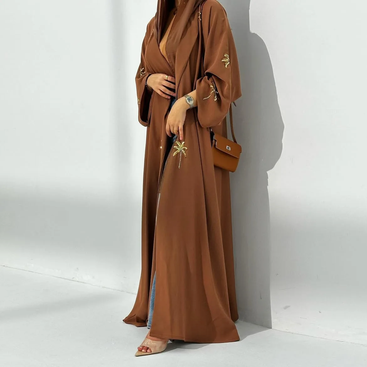 

Eid Open Abaya Dubai Kaftan Women Modest Muslim Dress Kimono Cardigan Embroidery Jalabiya Kebaya Caftan Marocain Femme Robe Gown