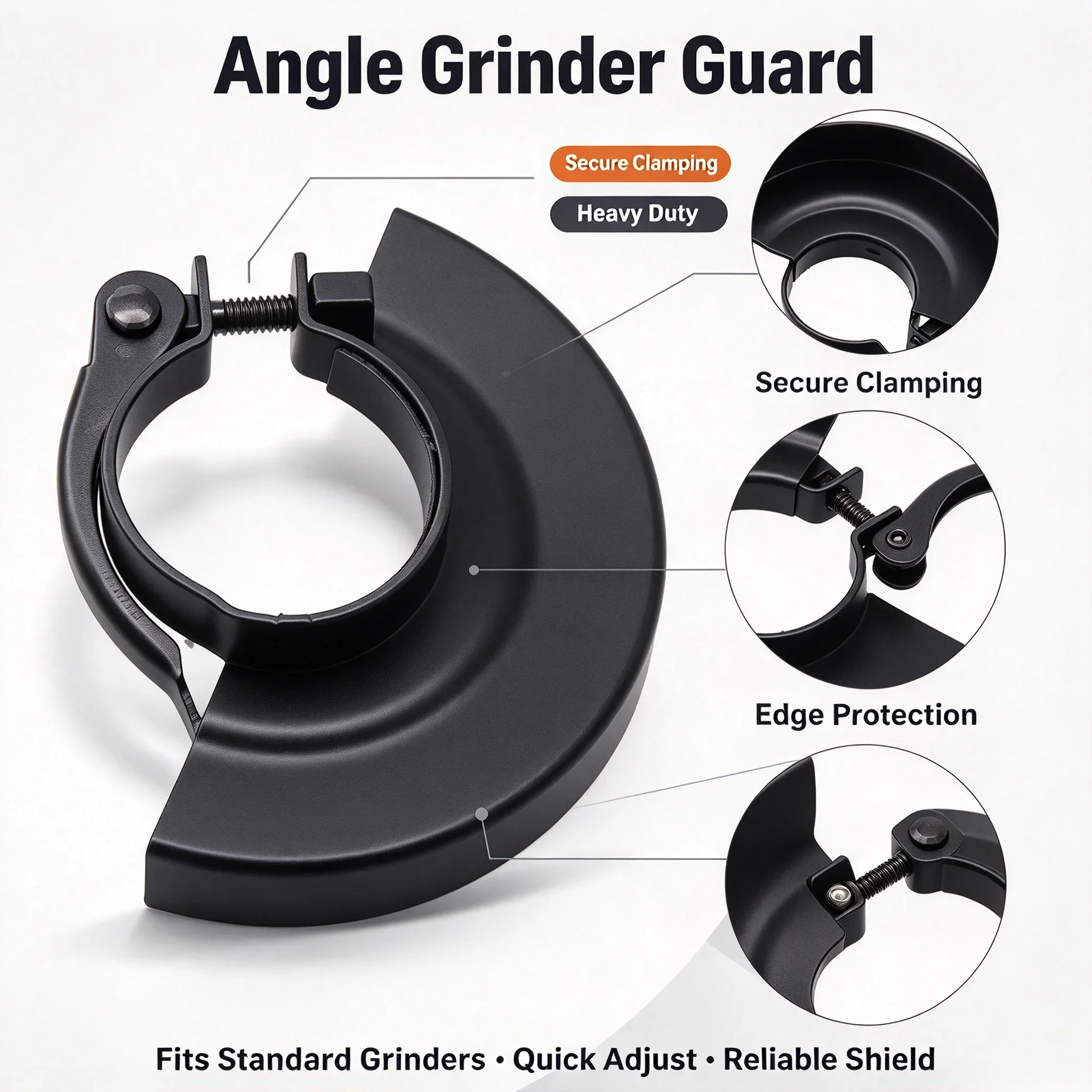 100/115/125mm Angle Grinder Safety Cover Quick Change Grinding Disc Protection Cover Power Tool Accessories