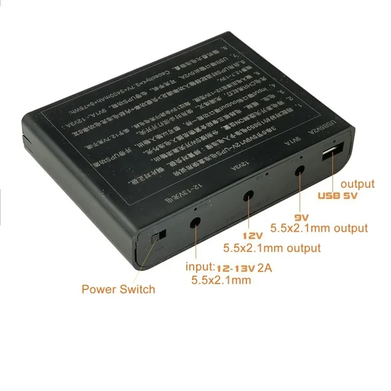 ABRU-USB 5V 9V 12V Output DIY 18650 Battery UPS Power Supply Box For DVR Wireless Router Modem Mobile Phone LED