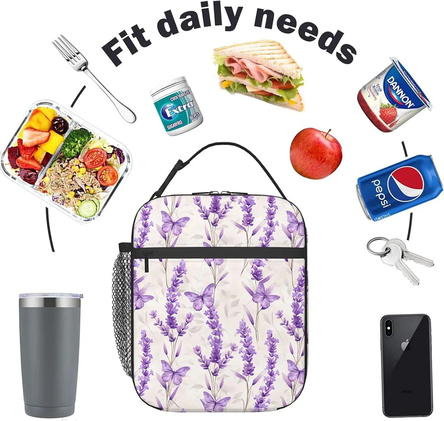 صندوق غداء Alien Ufo للأطفال والبنات والنساء البالغات، حقيبة غداء معزولة بمساحة غامضة، حقيبة يد من البوليستر المبرد #5