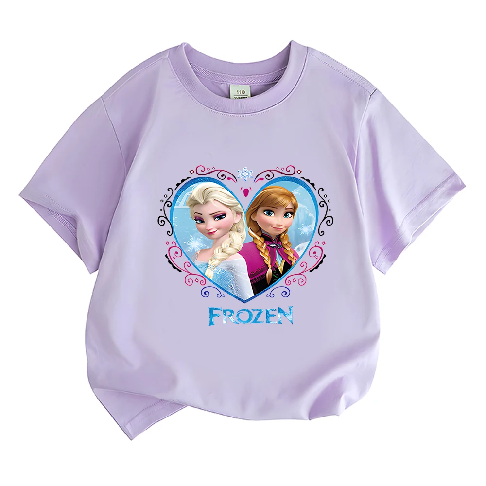 Zomer Baby Meisjes T-shirt Kleding Cartoon Prinses Frozen Anna Elsa Print Kids Kinderen Tops Boutique Tees Korte Mouw T-shirts