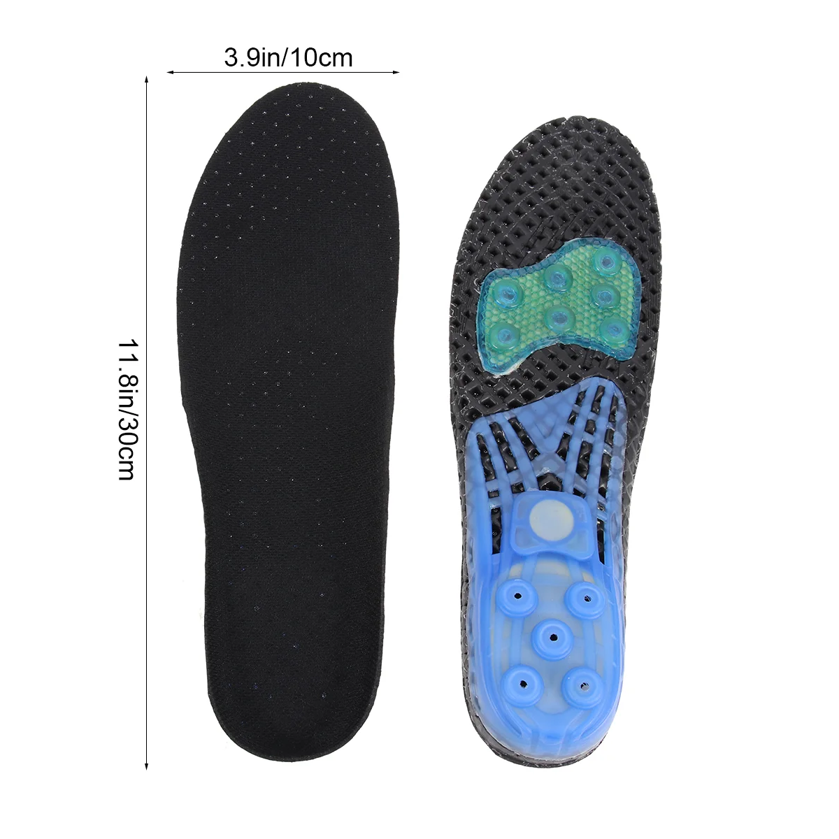 Shoe Insoles Unisex for Shoes Shock-absorbing EVA Inserts Thicken Breathable Pads Black Men and Women