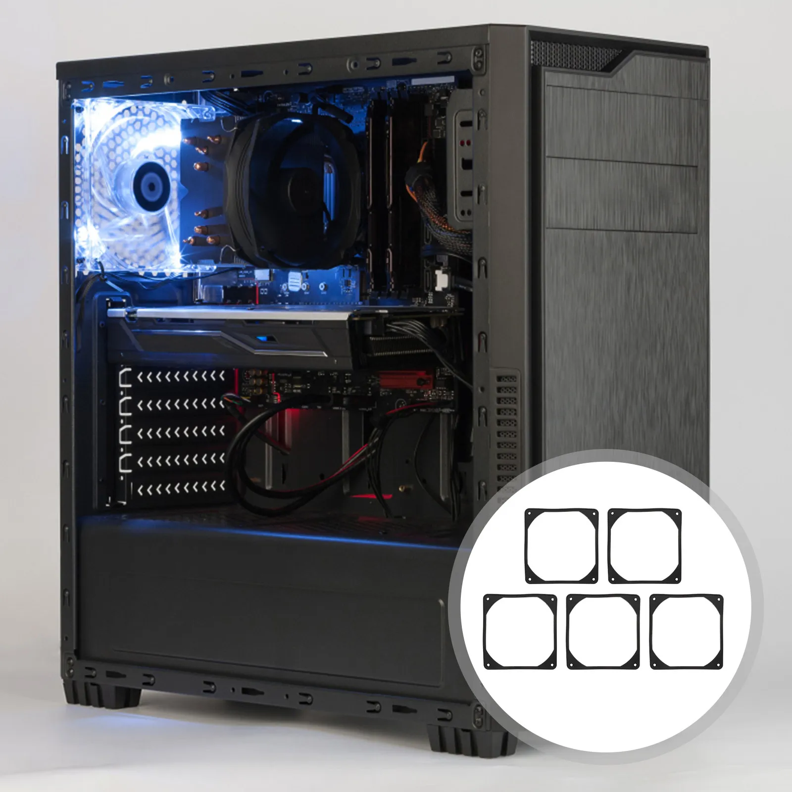 

5 шт. силиконовых виброгасящих прокладок для компьютерных вентиляторов, шумопоглощающие и ударопрочные накладки для замены вентиляторов ПК