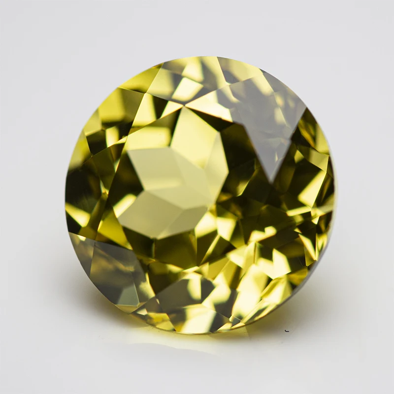Lab Grown Sapphire Round Cut Yellow Color Top Quality Pendant Gemstones for Charms Jewelry Making Selectable AGL Certificate