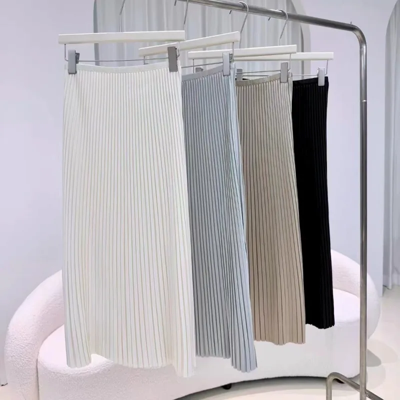 Miyake Pleated 2026 Summer New Minimalist Style Niche Pleated Fashion Draped Slimming Casual Commuter Versatile Elegant Skirt