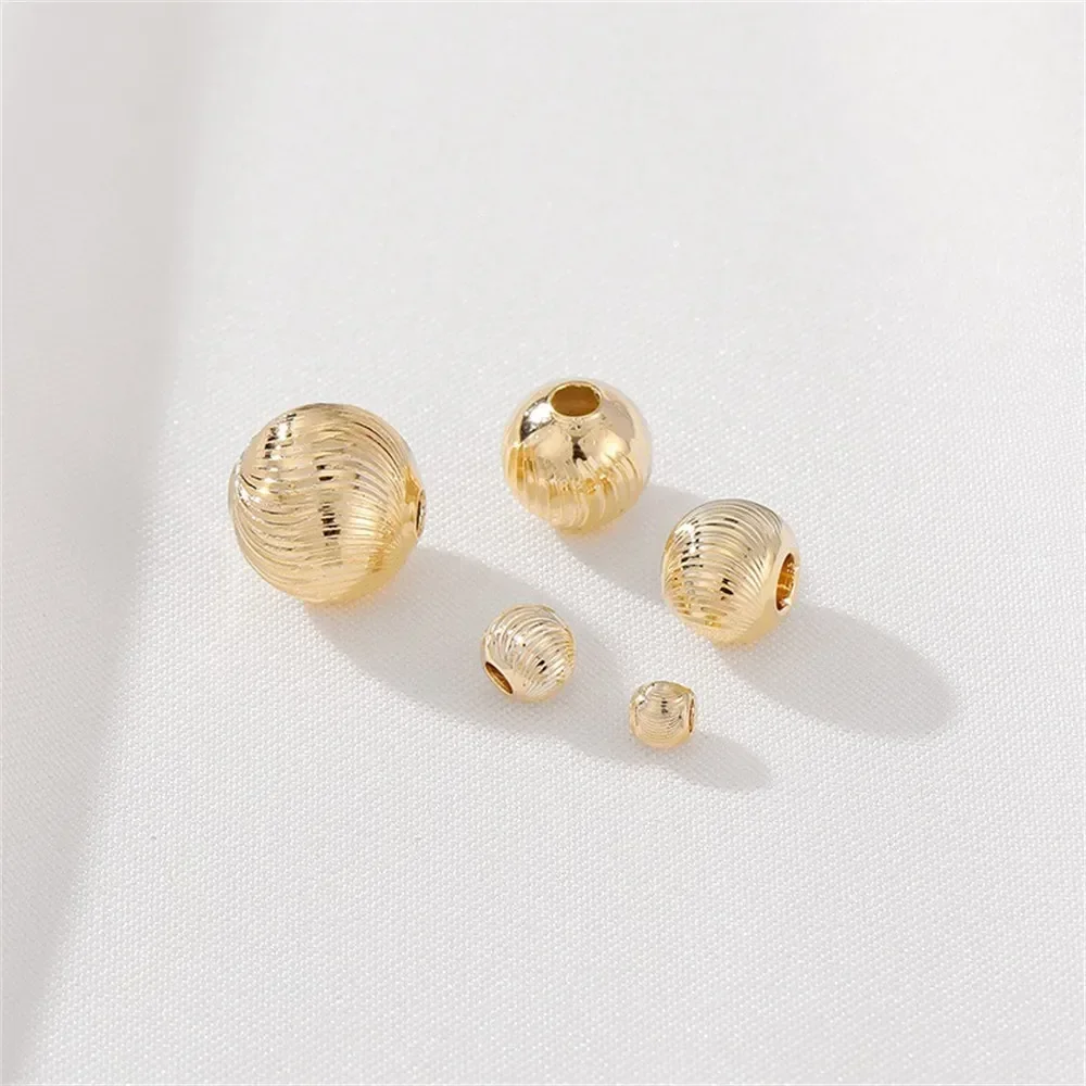 Contas de flores banhadas a ouro 14k, contas redondas cortadas, contas soltas artesanais, pulseiras, colares, acessórios de orelha, material correspondente