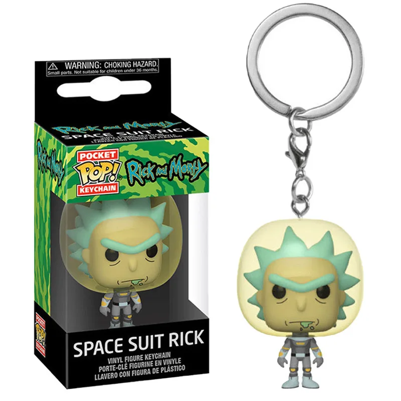 Anime Funko Pop Key Chain Rick And Morty Figure Backpack Pendant Dolls Decoration Car Key Accessory Toys Collect Model