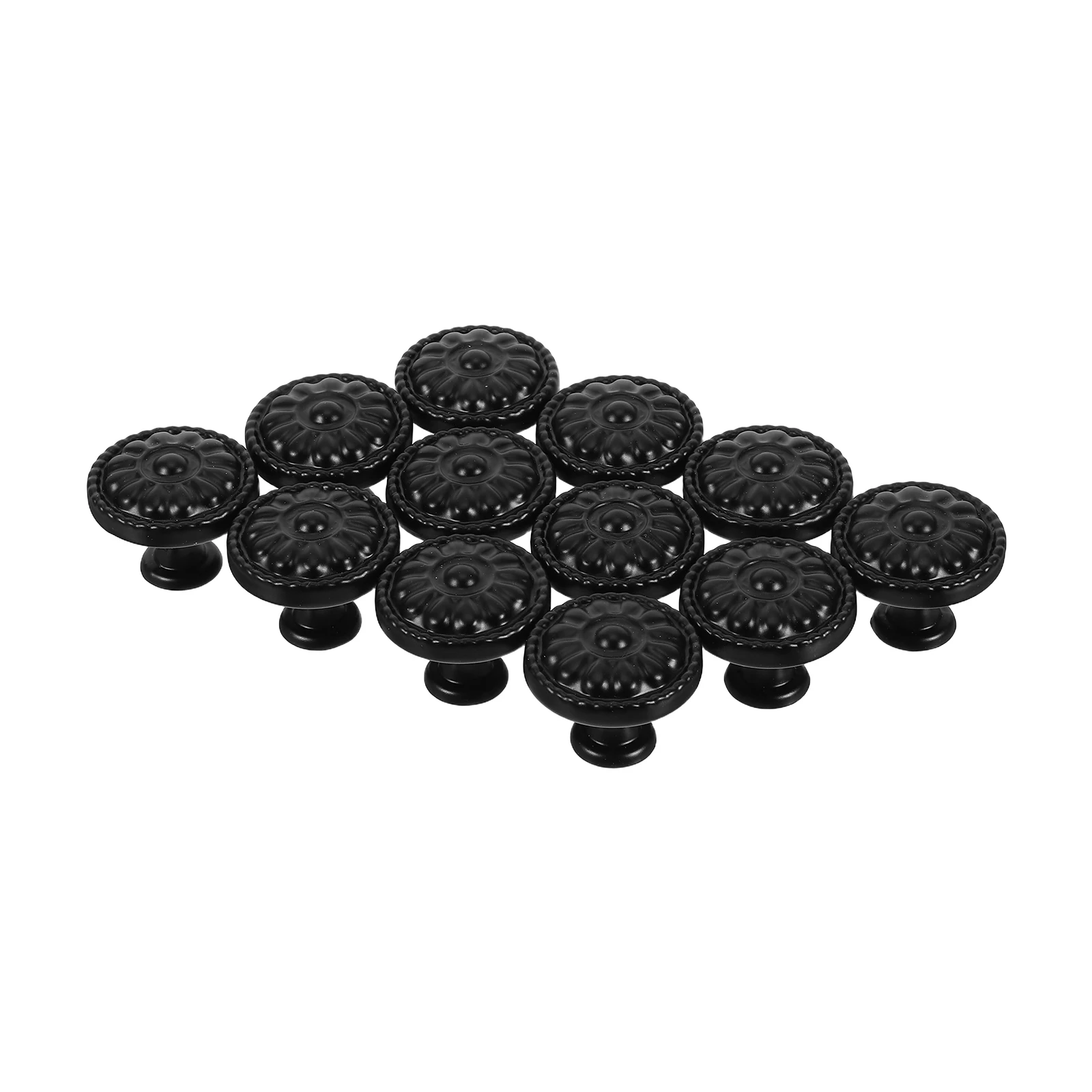 

1 set 1 Set Aluminum Drawer Handles Black Modern Flower Design Cabinet Knobs For Kitchen Dresser Office niture