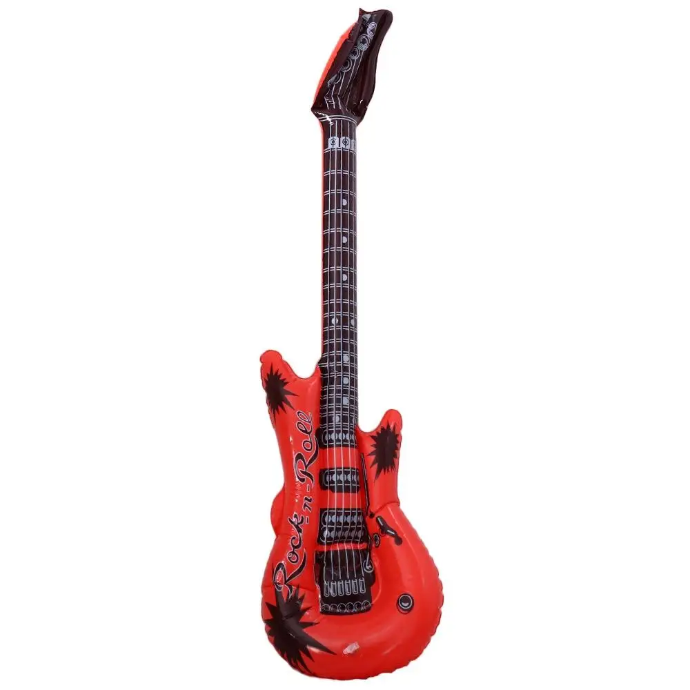 PVC Inflatable Musical Instrument Toys Inflatable Random Color Inflatable Guitar Balloon Creative Reusable Guitar Foil Balloons