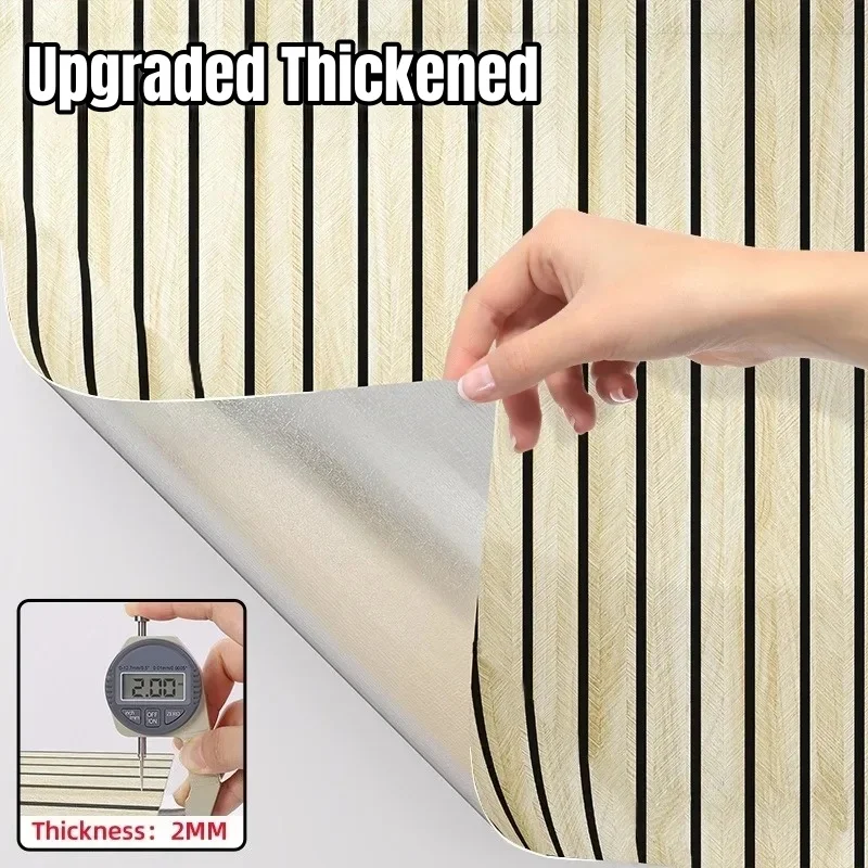 ملصق حائط ذاتي اللصق مقاوم للماء لسقف غرفة المعيشة تقليد الخشب الحبوب مصبغة قشر وعصا خلفية ديكور المنزل