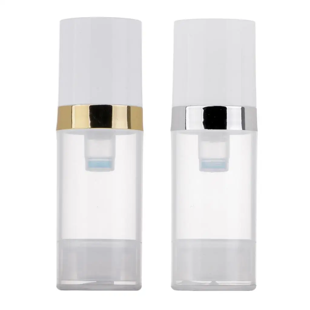 2/ Airless Pump Press Bottle Lotion Cosmetic Container Bottle