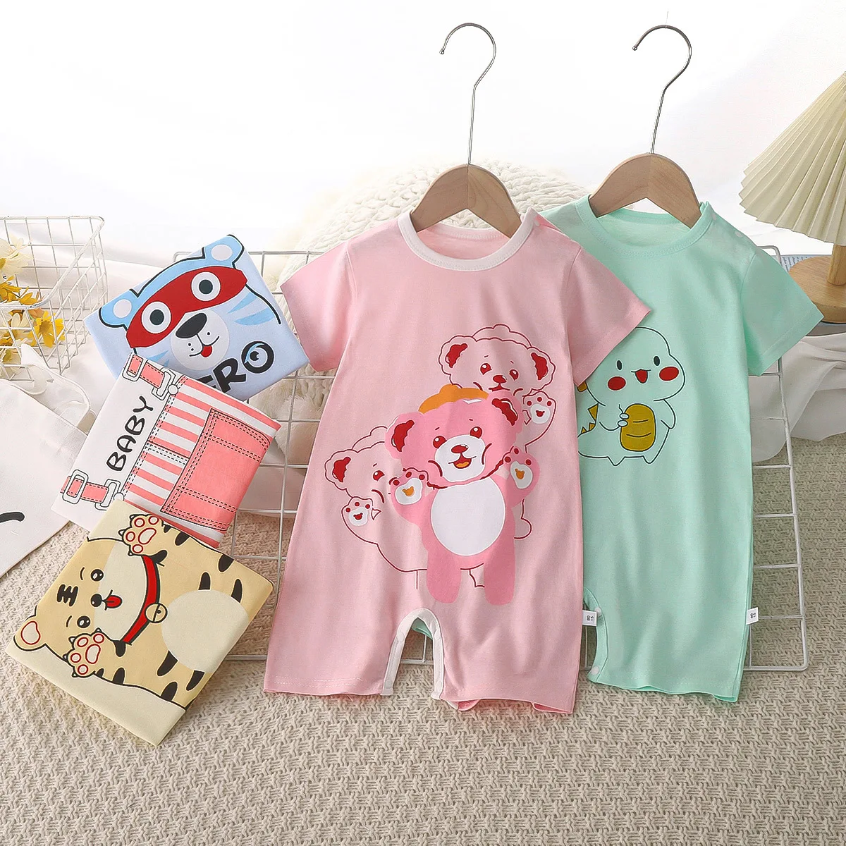 Baby Summer Short-Sleeve Cotton Romper Newborn Infant Onesie Toddler Jumpsuit Boys Girls Outfit Children Clothing