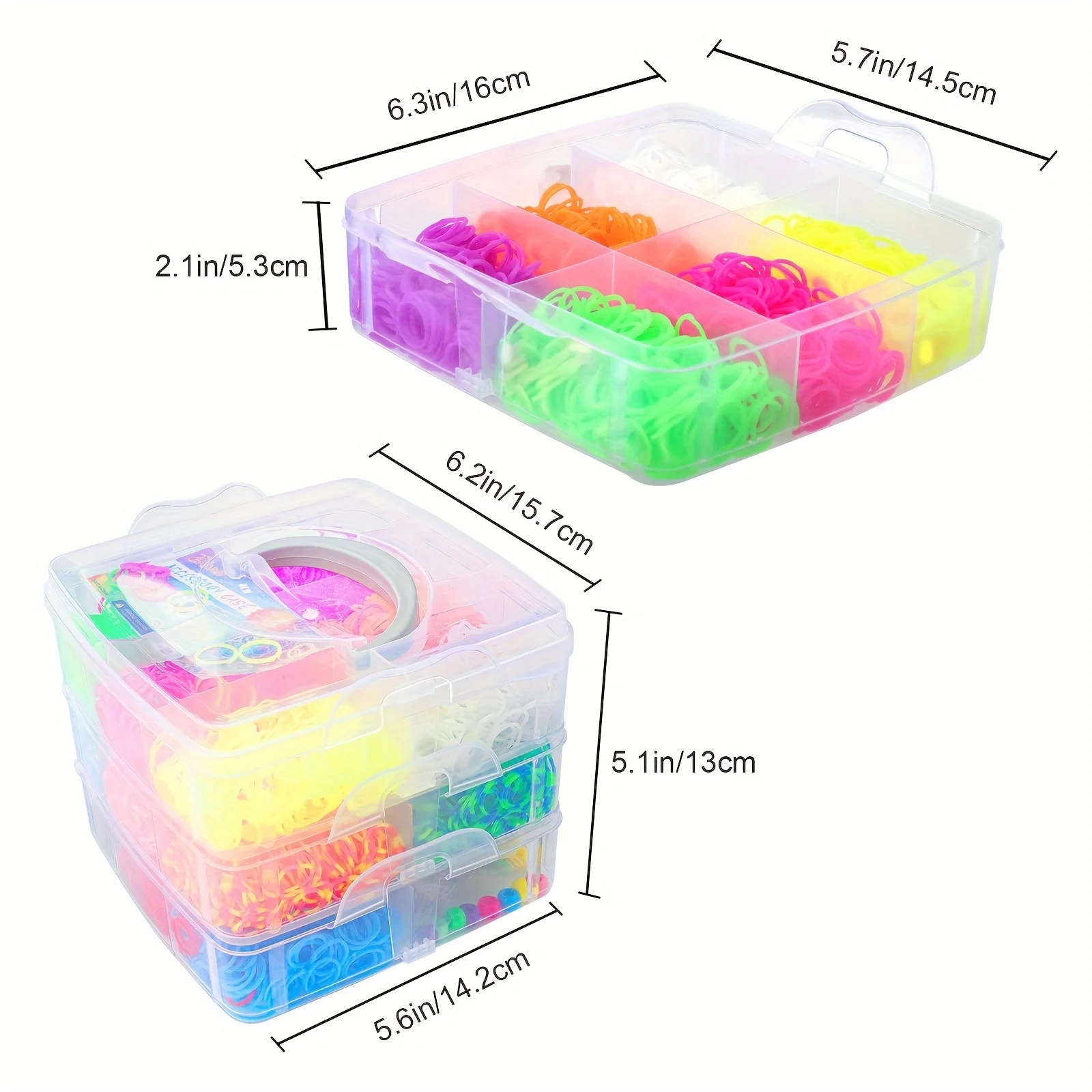 4500 stuks Loom Bands Kit met opbergdoos en accessoires - 3-laags geweven armband maken set, DIY rubberen armband Kit Girs speelgoed