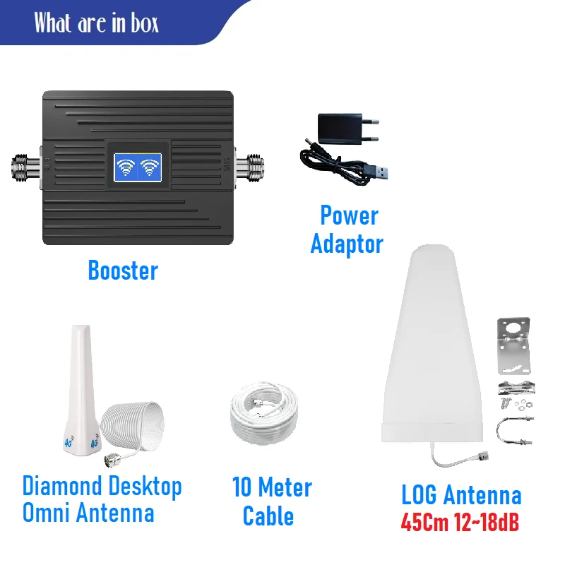 40 cm Biggest Antenna 800 900 1800 2100B20 B8 B3 B1 3G 4G 5G Cellular Amplifier Signal Booster Mobile network Cellphone Repeater