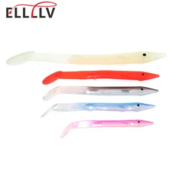 10pcs Saltwater Fishing Small Eel Lure Bait  Soft Platic Fish Lure with Eye for Sabiki Rig Lumo White Green Red Blue Color